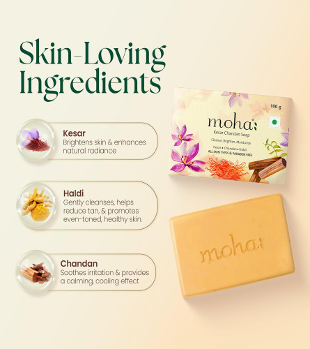 Moha: Kesar Chandan Soap 100 gm x 3 pack - free ship