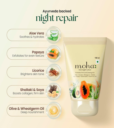 Moha Overnight Lotion with Vitamin C 100ml (Pack of 2) free shipping