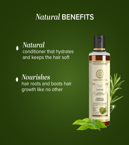 Khadi Natural Rosemary & Henna Hair Oil 210 ml (Pack of 2)