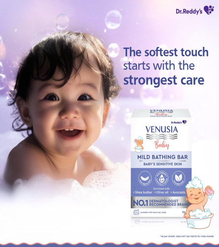 Venusia Baby Mild Bathing Bar 75 g (Pack of 3)