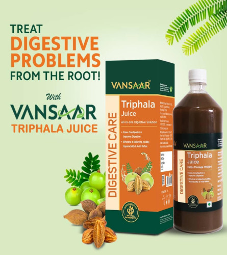 Vansaar Triphala Juice| All-in-one Digestive Care Solution 1L - FREE SHIP