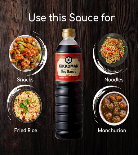 Kikkoman Naturally Brewed Soy Sauce - 1 Litre - free shipping