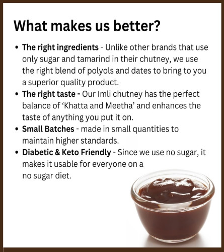 Vistevia Sugar Free Imli Chutney, Diabetic And Keto Friendly 540gm - free ship