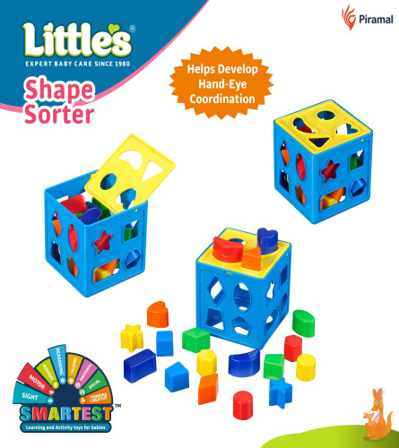 Little's Shape Sorter Cube 24 Multi-Color Shapes - free ship