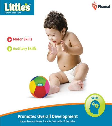 Little's Soft Plush Baby Ball with Rattle Sound (size 11 cm,M), Multi color, Softball - free ship