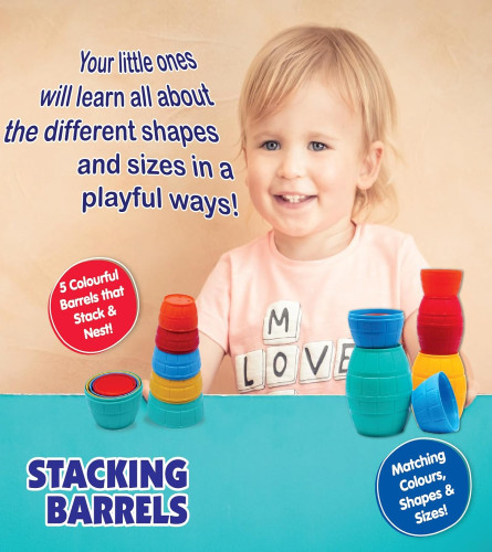 Giggles Funskool Stackable Blocks Barrels, Nesting & Stackable Toy for Kids - free ship