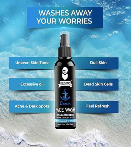 Muuchstac Ocean Face Wash for Men Multi-Action Formula (2x100 ml) - free shipping