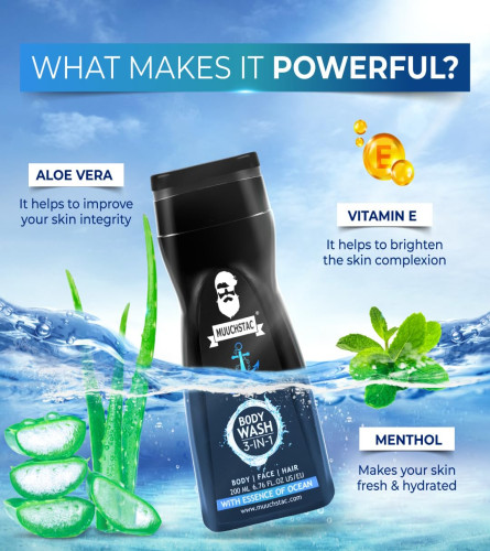 Muuchstac Ocean 3-in-1 Body Wash for Men 182 ml (pack of 2) free shipping