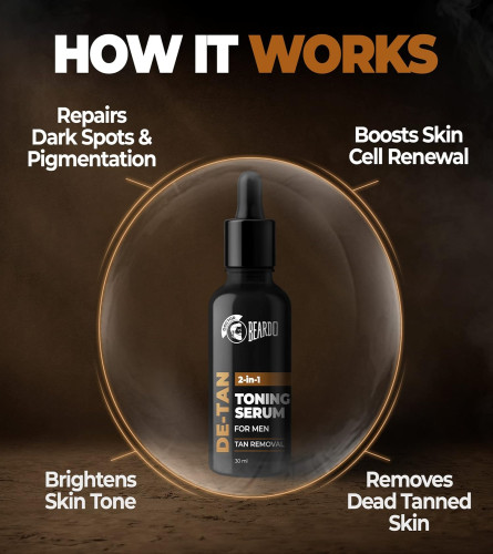 Beardo 2-in-1 Detan Serum + Toner For Men, 30ml - free shipping
