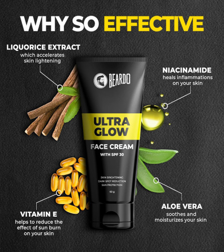 Beardo Ultraglow All in One Face Cream For Men with SPF 30, 60gm - free shipping