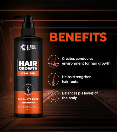 Beardo Hair Growth Vitalizer Shampoo, 200 ml - free shipping