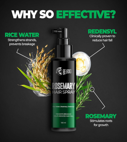 Beardo Rosemary Hair Spray with Redensyl & Rice Water 100ml - free shipping