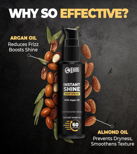 Beardo Instant Shine Hair Serum for Men – 50ml - free shipping