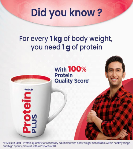 Horlicks Protein Plus High Protein Drink for Adults Vanilla flavor 400g Jar