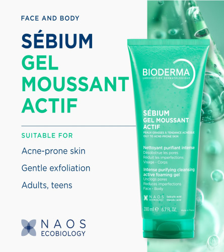 Bioderma Sebium Gel Moussant Actif Intense Purifying Cleansing Foaming Gel