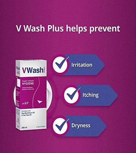 VWash Plus Gel Íntimo con Aceite de Árbol de Té, Sin Parabenos