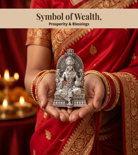 Silver Plated Lakshmi Idol