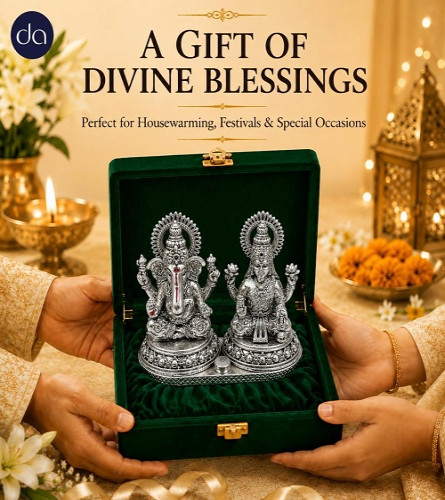 German Silver Lakshmi Ganesh Set l Diwali Decoration for Home