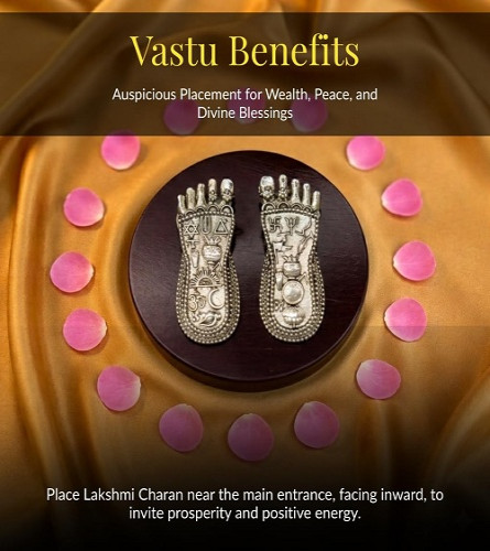 German Silver Plated Lakshmi Charan Paduka