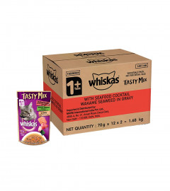 Whiskas Tasty Mix Wet Food for Adult Cats (1+ year), Made With Real Fish Chicken Free Shipping World