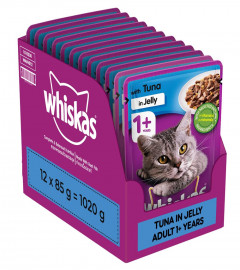 Whiskas Adult Wet Cat Food, Tuna in Jelly Flavour, 12 Pouches (12 x 85g) Free Shipping Worldwide