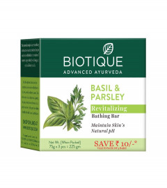 Biotique Bio Basil & Parsley Body Revitalizing Body Soap (75 g x 3 pack) 225g (Free Shipping World)