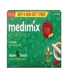 Medimix Ayurvedic Classic 18 Herbs Soap, 150 gm (Buy 4 Get 1 Free) Total 750 gm, Free Shipping world