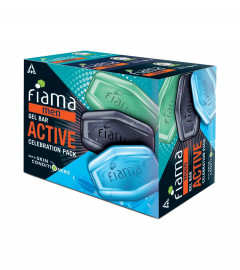 Fiama Men Gel Bar Active Celebration Pack with 3 unique gel bars,125g soap (Pack of 3) Free shipping