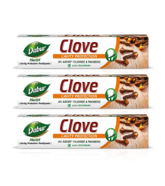 Dabur Herb'l Clove Cavity Protection Toothpaste - 600g (200g x 3| No added Fluoride & Parabens ,