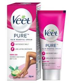 Veet Pure Hair Removal Cream for Women With No Ammonia Smell, Normal Skin 50g X 2 PACK Free shipping