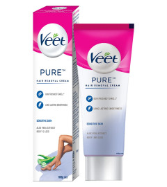 Veet Pure Hair Removal Cream for Women with No Ammonia Smell, Sensitive Skin - 100 gm X 2 PACK ,