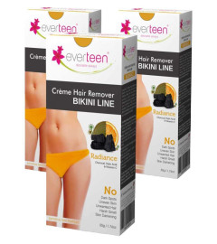 everteen RADIANCE Hair Removal Cream with Charcoal, Kojic Acid, Vitamin C for Bikini Line & Underarm