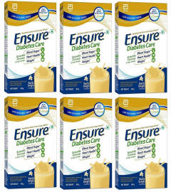 Ensure Diabetes Care- Nutrition to Help Control Blood Sugar- 400 gm X 6 Pack Box (Vanilla), Yellow