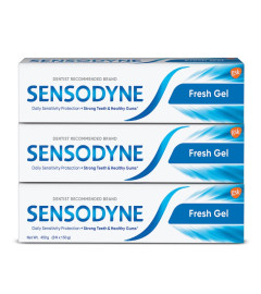 Sensodyne Toothpaste Fresh Gel Combo pack, Sensitive tooth paste for daily sensitivity (150 gm x 3)