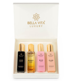 Bella Vita Luxury Woman Eau De Parfum Gift Set 4x20 ML for Women with CEO, Honey Oud, Glam Perfume
