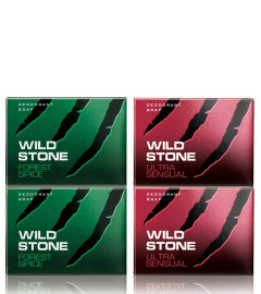 Wild Stone 2 Forest Spice Soap & 2 Ultra Sensual Soap (125 Gm Each) Free shipping worldwide