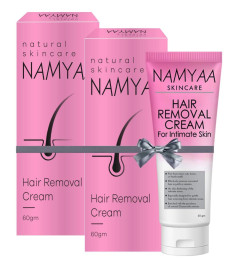 Namyaa Hair Removal Cream For Intimate Skin With After Wax Soothing Serum 60GM-Pack of 2
