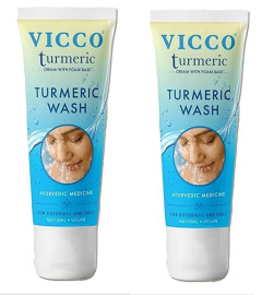 Vicco Turmeric With Foam Base Facewash (Pack of 2), 70gm Free shipping worldwide
