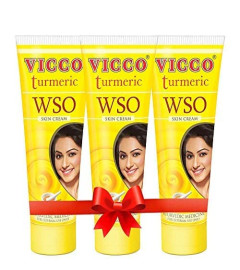 Vicco Turmeric WSO Skin Cream, Reduces Pimples and Prevents Skin Problems, 60 Gm, (Pack Of 3)