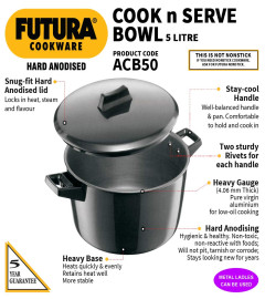 hawkins-futura-hard-anoded-cook-n-serve-ciotola-5-l-23-cm-406-mm-alluminio