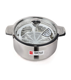 cello-roti-plus-solid-stainless-steel-casserole-with-drip-tray-and-glass-lid-medium-silver-free-shipping-worldwide-