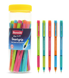 reynolds-smartgrip-blue-20-ct-jar-ball-point-pen-set-with-comfortable-grip-pens-for-writing-school-and-office-stationery-pens-for-students-07-mm-tip-size-free-shipping-worldwide-