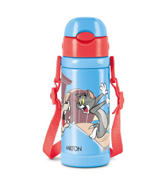 milton-charmy-450-tom-jerry-thermosteel-kids-water-bottle-400-ml-blue-vacuum-insulated-hot-cold-leak-proof-rust-proof-school-picnic-free-shipping-worldwide-