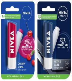 nivea-lip-balm-fruity-cherry-shine-48g-and-nivea-men-lip-care-active-care-lip-balm-spf-15-48g-free-world-wide-shipping