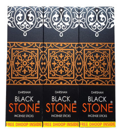 Darshan Incense Black Stone Incense Sticks Agarbatti 175g Box Pack of 3 (525g)