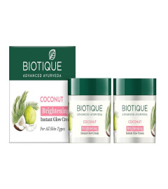 Biotique Coconut Brightening Instant Glow Cream 50gm (pack of 2) free shipping