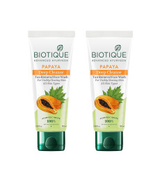 Biotique Papaya Deep Cleanse Face Wash 100ml x 2 pack - free ship