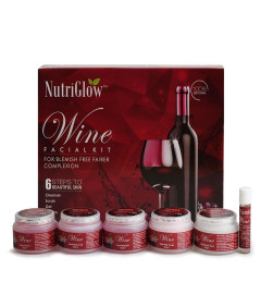 NutriGlow Wine Facial Kit for Women – 5-Step Skincare Routine for Radiant-Looking Skin, Helps Restore Skin’s Natural Nutrients and Improve Appearance of Pigmentation – Suitable for All Skin Types, 250g + 10ml