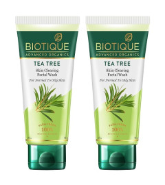 Biotique Tea Tree Skin Clearing Normal to Oily Skin Face Wash, 150 ml (pack of 2)