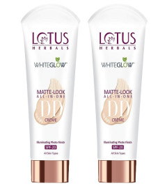 Lotus Herbals Whiteglow Matte Look All In One DD Cream - Pink Beige | SPF 20 30gm (pack of 2)